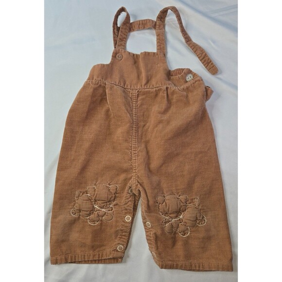 Vintage Girls 2T Jumpsuit Overalls Pink Red Brown Embroidered Cats Dogs Corduroy - Picture 12 of 16